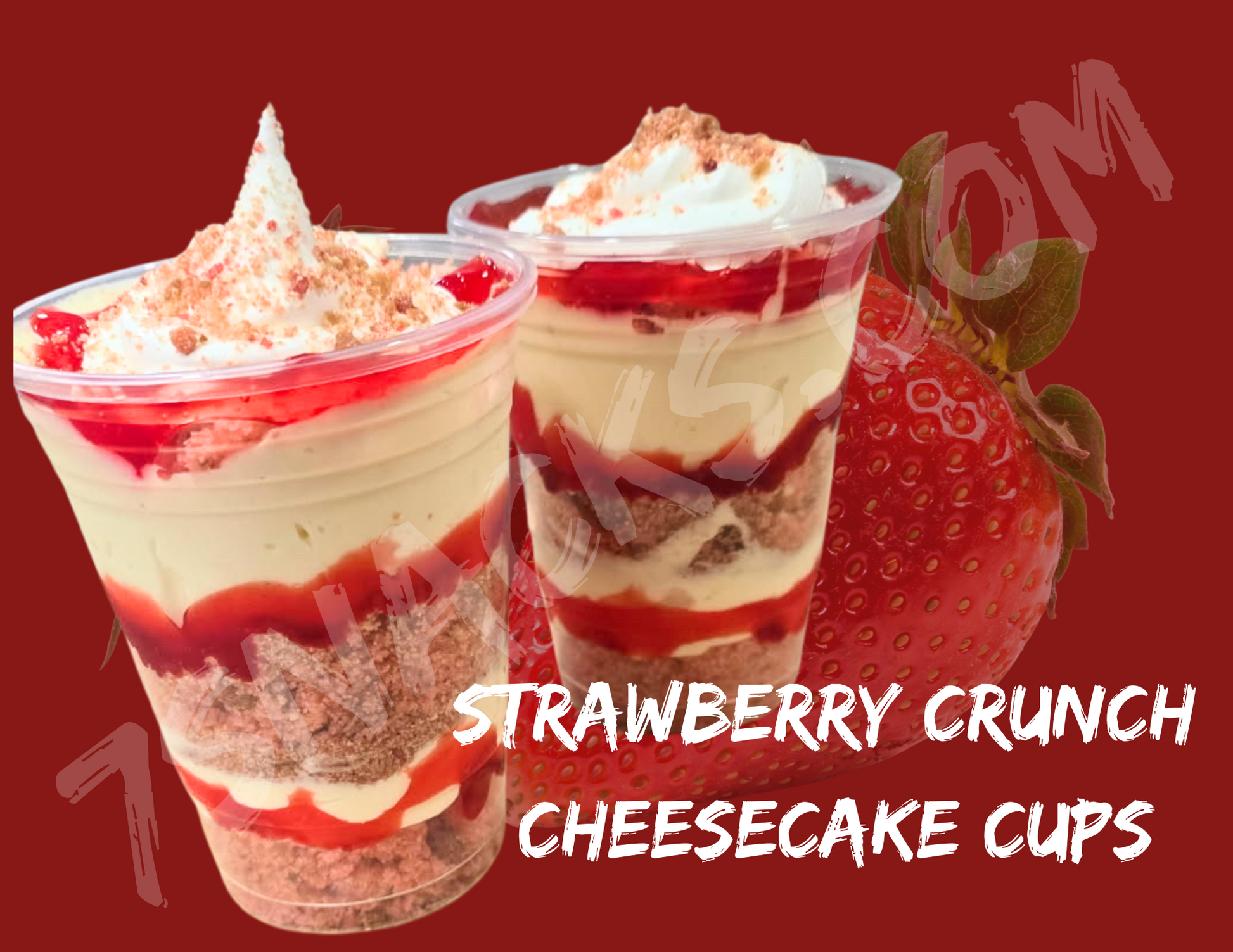 Strawberry crunch cheesecake cups
